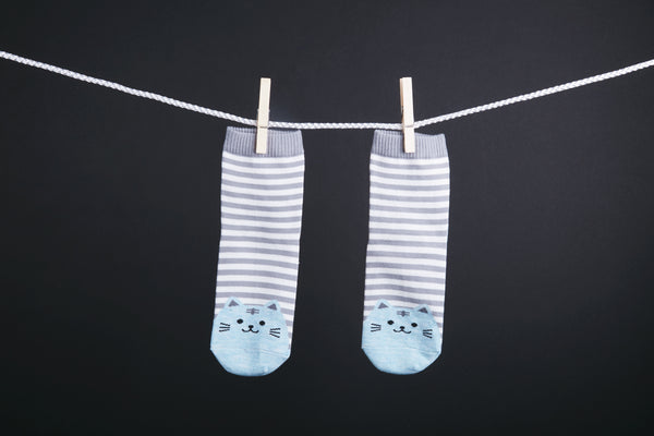 Grey And White Stripe Socks